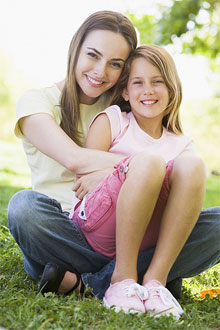 stock photo of a mom and daughter